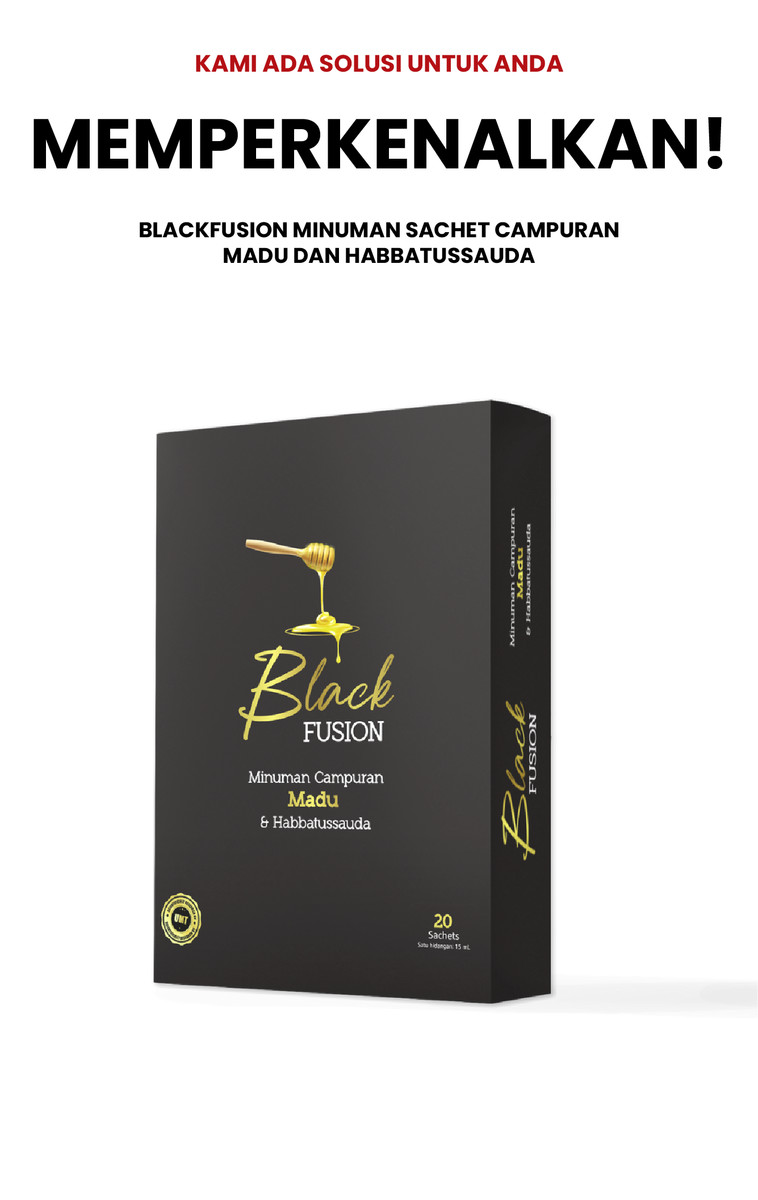 BlackFusion · Madu dan habbatussauda, 20 sachet sekotak